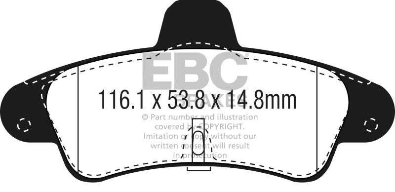 EBC 2001-2003 Mercury Cougar 2.0L Greenstuff Rear Brake Pads