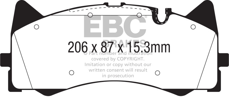 EBC 2015+ Mercedes-Benz C63 AMG (W205) Redstuff Front Brake Pads