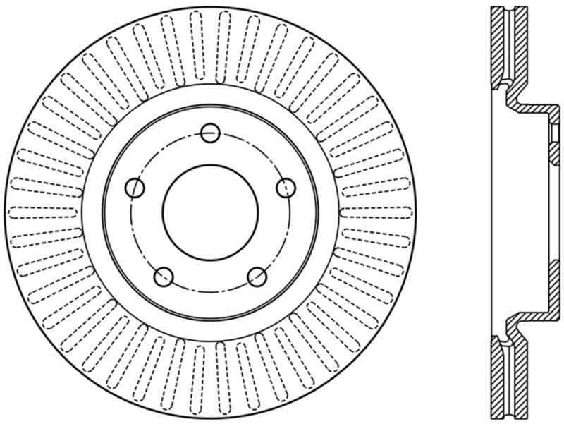 StopTech Slotted Sport Front Right Brake Rotor 13-15 Nissan Altima