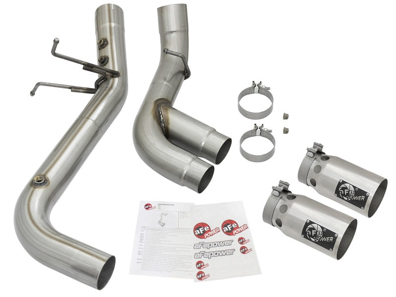 aFe Victory Series 4in 409-SS DPF-Back Exhaust w/ Dual Polished Tips 2017 GM Duramax V8-6.6L(td) L5P