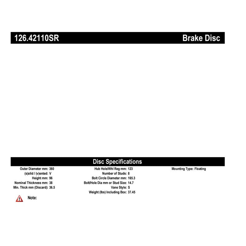 StopTech Slotted Sport Brake Rotor