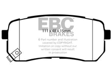 Load image into Gallery viewer, EBC 15+ Kia Sedona 3.3 Yellowstuff Rear Brake Pads