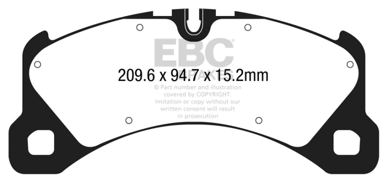 EBC 14+ Porsche Macan/Panamera (Cast Iron Rotor) Yellowstuff Front Brake Pads