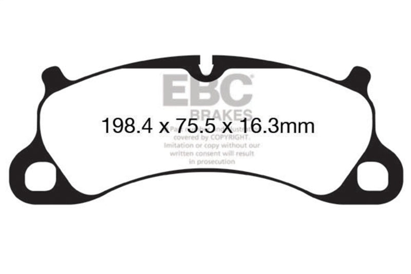 EBC 12-15 Porsche 911 (991) (Cast Iron Rotor) Yellowstuff Front Brake Pads