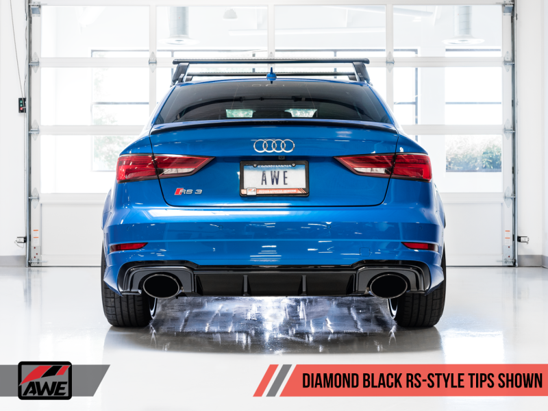 AWE Tuning Audi RS3 8V Track Edition Exhaust - Diamond Black RS-Style Tips