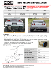 Load image into Gallery viewer, HKS SUPER TURBO MUFFLER TI BCNR33 RB26DETT