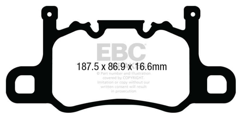 EBC Porsche 911 (991) (Cast Iron Rotor) Yellowstuff Rear Brake Pads