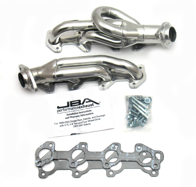 JBA 02-03 Dodge Ram 4.7L PowerTech 1-1/2in Primary Silver Ctd Cat4Ward Header