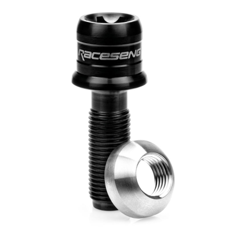 Raceseng TLR-1 Titanium Lug Bolt Set - M14x1.5mm / R13 Floating Seat - Brushed Black