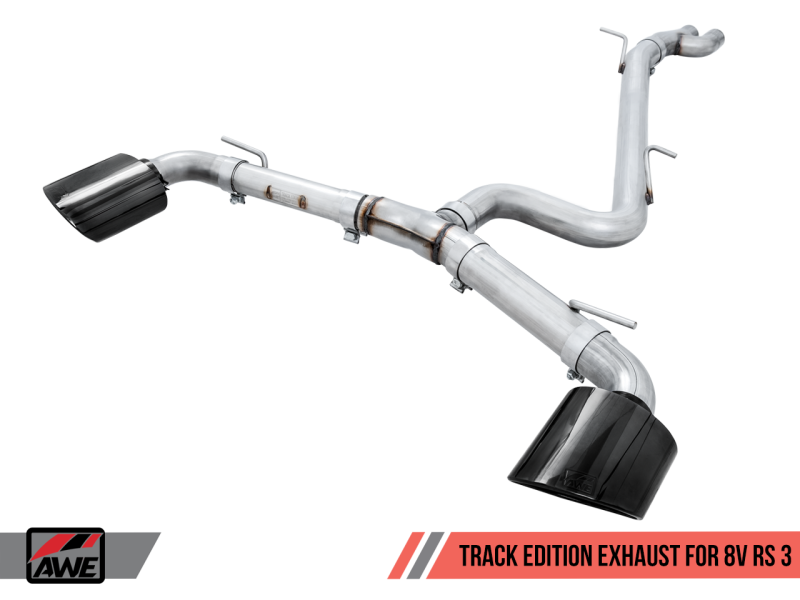 AWE Tuning Audi RS3 8V Track Edition Exhaust - Diamond Black RS-Style Tips