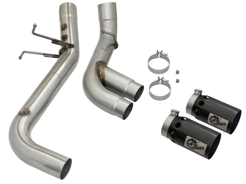 aFe Victory Series 4in 409-SS DPF-Back Exhaust w/ Dual Black Tips 2017 GM Duramax V8-6.6L(td) L5P