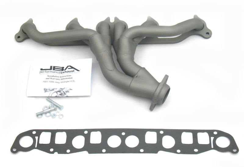 JBA 91-99 Jeep 4.0L 1-1/2in Primary Ti Ctd Cat4Ward Header