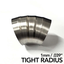 Load image into Gallery viewer, Ticon Industries 3.5in Dia 1D Tight Radius 90Deg Bend 1mm/.039in Pre Welded Titanium Pie Cut - 10pk