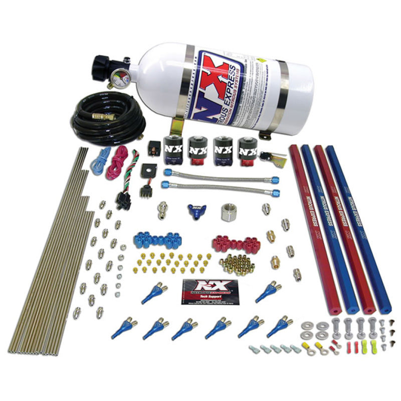 Nitrous Express Shark/Alc (250-650HP) 2 Solenoid Nitrous Kit w/15lb Bottle