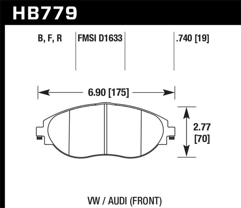 Hawk 15-19 Audi S3 HPS Street Front Brake Pads