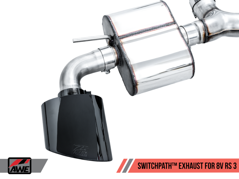 AWE Tuning Audi RS3 8V SwitchPath Exhaust - Diamond Black RS-Style Tips