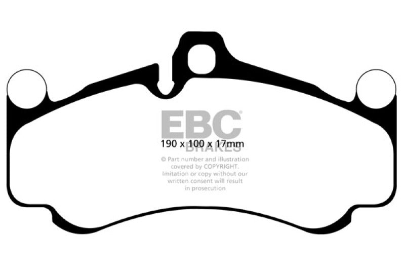 EBC 10-12 Porsche 911 (997) (Cast Iron Rotor) Yellowstuff Front Brake Pads