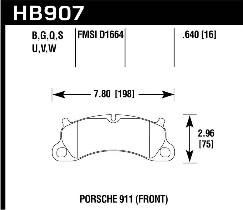 Hawk 12-16 Porsche 911 Carrera/Turbo HT-10 Front Brake Pads