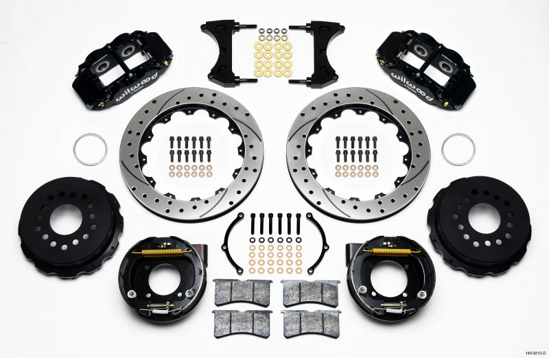 Wilwood Narrow Superlite 4R Rear P-Brk Kit 12.88in Drilled Chevy 12 Bolt w/ C-Clips