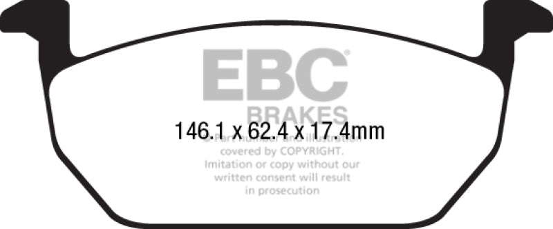 EBC 17-18 Volkswagen Golf 1.8 w/ 10.9in Rotors Front Greenstuff Brake Pads