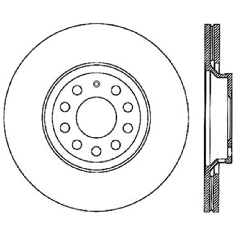 Stoptech VW 06-10 Passat / 14-15 Golf R / 08-15 Audi S3 Rear Premium Cryo Brake Rotor