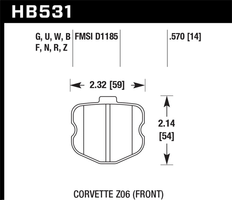 Hawk 06-13 Chevrolet Corvette C6 Z06 DTC-60 Race Front Brake Pads