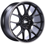 BBS CH-R 20x9 5x112 ET25 Satin Black Polished Rim Protector Wheel -82mm PFS/Clip Required