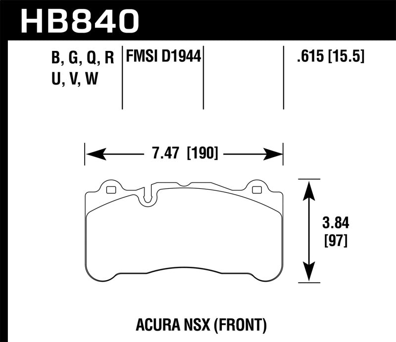 Hawk 2017+ Acura NSX DTC-60 Street Front Brake Pads